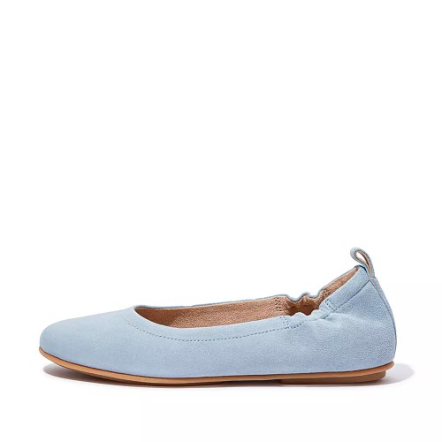 Fitflop ALLEGRO Suede Women's Ballet Flats Light Blue | ZA-C-9423