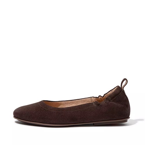 Fitflop ALLEGRO Suede Women's Ballet Flats Chocolate | ZA-H-2531