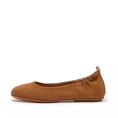 Fitflop ALLEGRO Suede Women's Ballet Flats Light Brown | ZA-S-8123