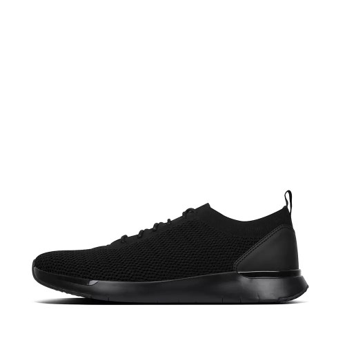 Fitflop FLEXKNIT Men's Sneakers Black | ZA-E-4019