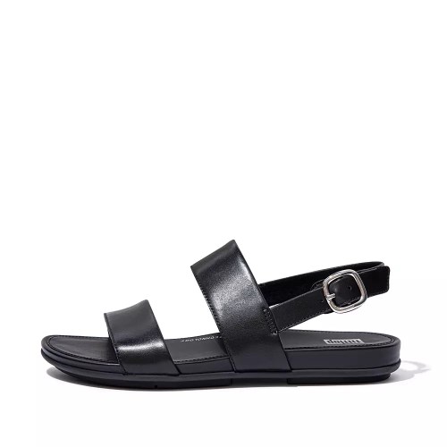 Fitflop GRACIE Leather Back-Strap Women's Sandals Black | ZA-V-6039