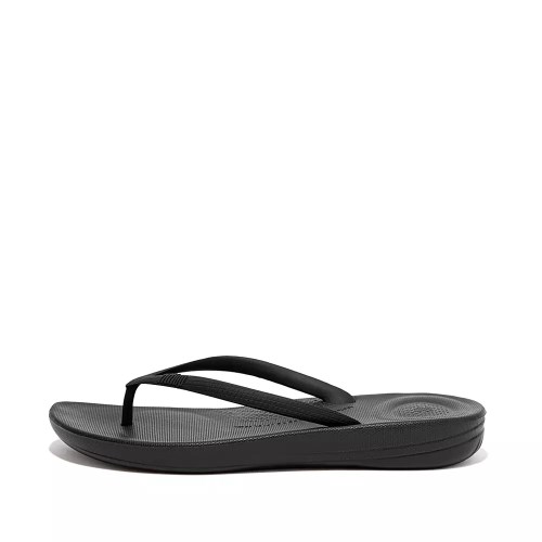 Fitflop IQUSHION Ergonomic Women's Flip Flops Black | ZA-Y-3647