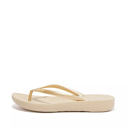 Fitflop IQUSHION Ergonomic Women's Flip Flops Gold | ZA-Y-4589