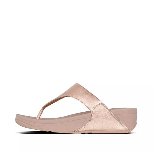 Fitflop LULU Leather Toe-Post Women's Sandals Gold | ZA-A-1645