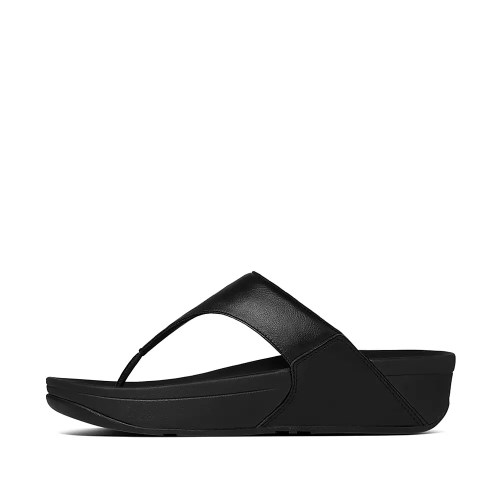 Fitflop LULU Leather Toe-Post Women's Sandals Black | ZA-Q-0425