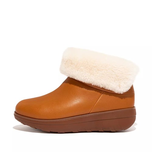 Fitflop MUKLUK SHORTY Waterproof Shearling-Lined Women's Ankle Boots Light Brown | ZA-M-1327