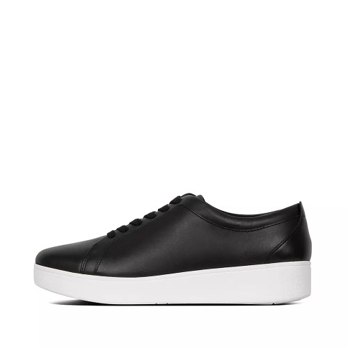 Fitflop RALLY Leather Women's Sneakers Black | ZA-H-9856