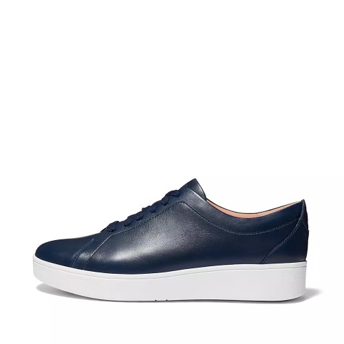 Fitflop RALLY Leather Women's Sneakers Navy | ZA-B-0295