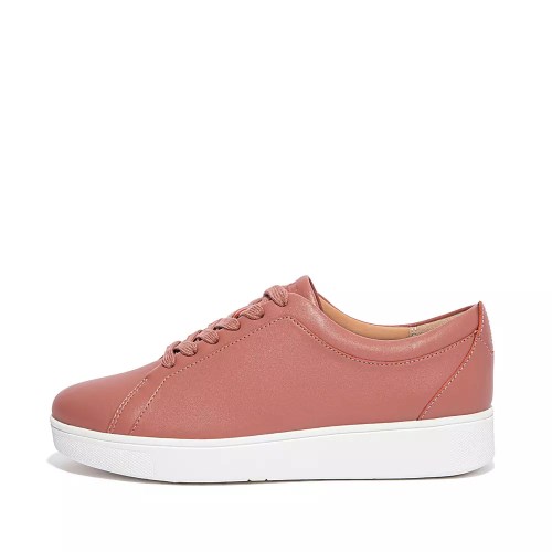 Fitflop RALLY Leather Women's Sneakers Rose | ZA-Y-3852