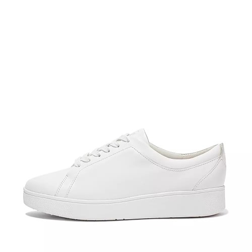 Fitflop RALLY Leather Women's Sneakers White | ZA-U-9671