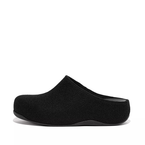 Fitflop SHUV Cushy Felt Women's Clogs Black | ZA-X-3781