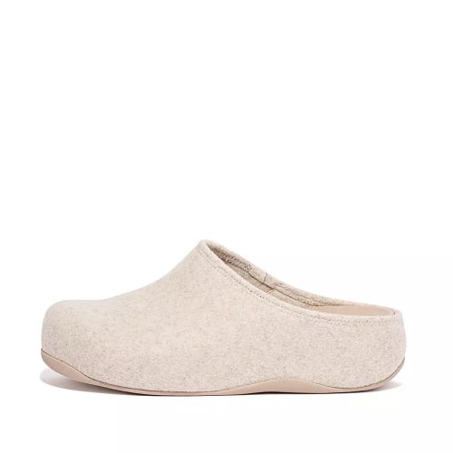 Fitflop SHUV Cushy Felt Women's Clogs Cream | ZA-P-3418