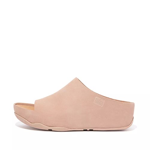 Fitflop SHUV Nubuck Women's Slides Beige | ZA-W-0629