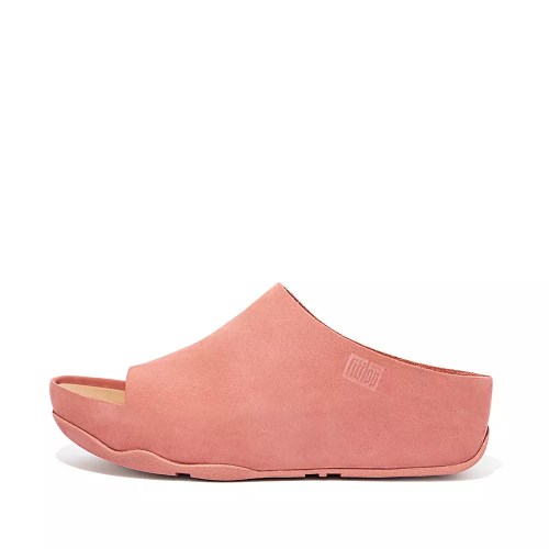 Fitflop SHUV Nubuck Women's Slides Rose | ZA-Q-3946