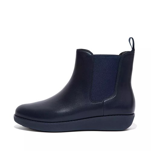 Fitflop SUMI Waterproof Leather Women's Chelsea Boots Navy | ZA-V-2780