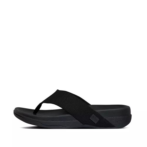 Fitflop SURFER Toe-Post Men's Sandals Black | ZA-A-1482