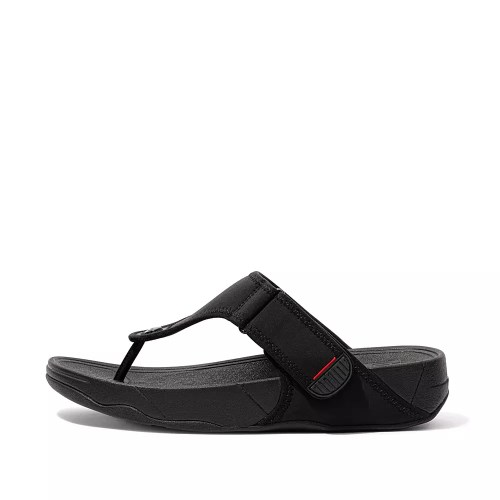 Fitflop TRAKK II Water-Resistant Toe-Post Men's Sandals Black | ZA-F-0489