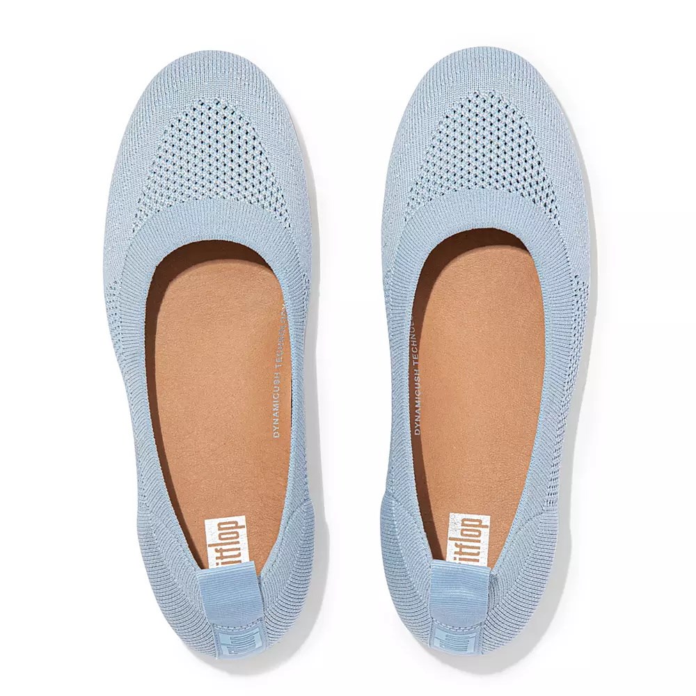 Fitflop ALLEGRO Airyknit Women's Ballet Flats Light Blue | ZA-D-4281