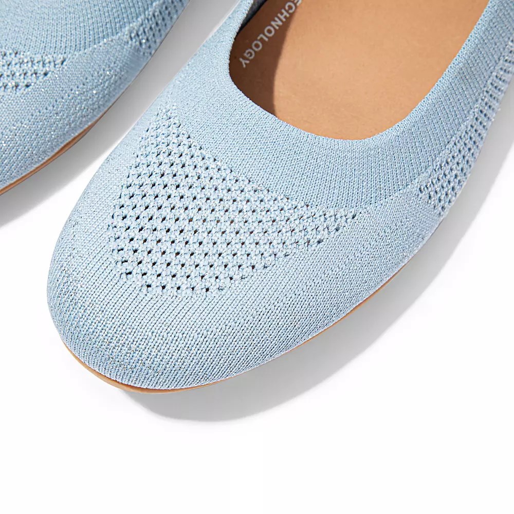 Fitflop ALLEGRO Airyknit Women's Ballet Flats Light Blue | ZA-D-4281