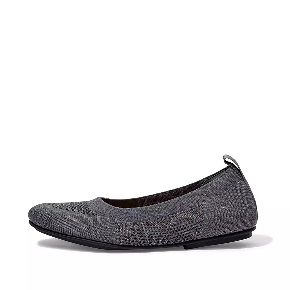 Fitflop ALLEGRO Airyknit Women\'s Ballet Flats Dark Grey | ZA-U-2145