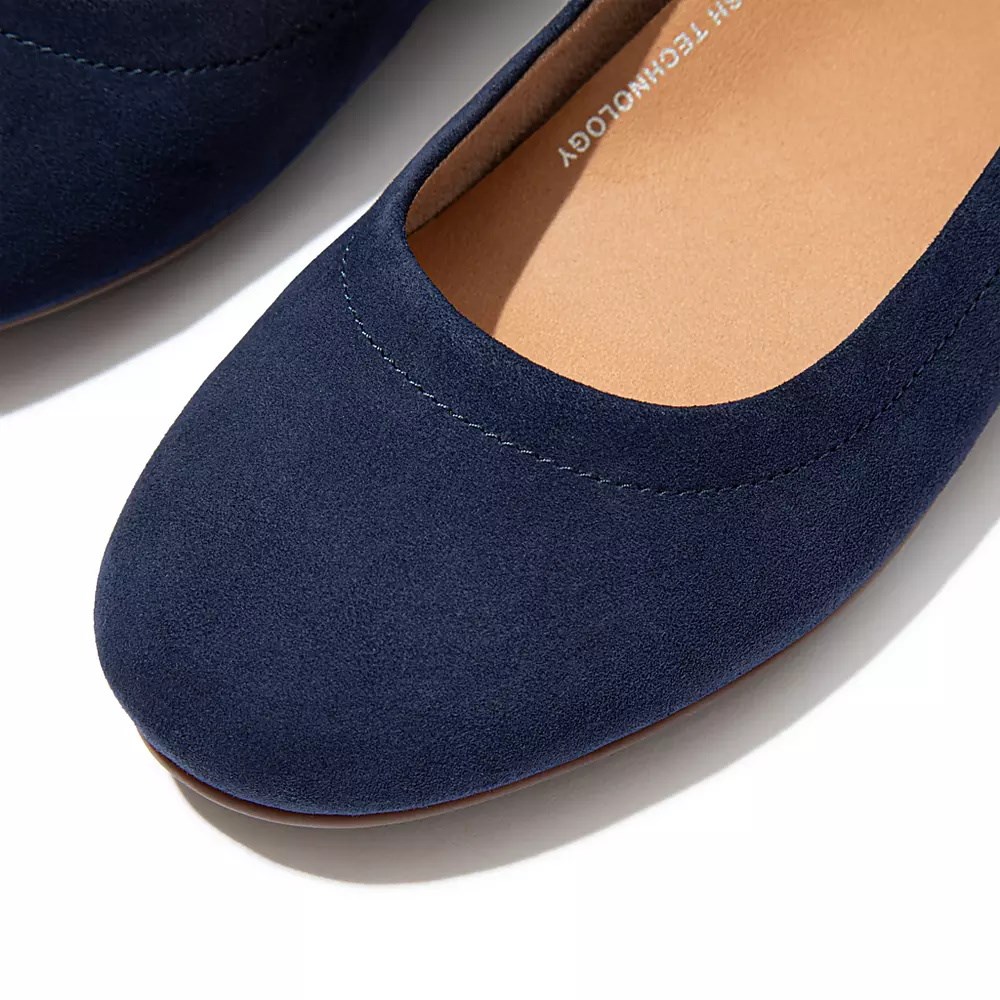 Fitflop ALLEGRO Suede Women's Ballet Flats Navy | ZA-C-1379