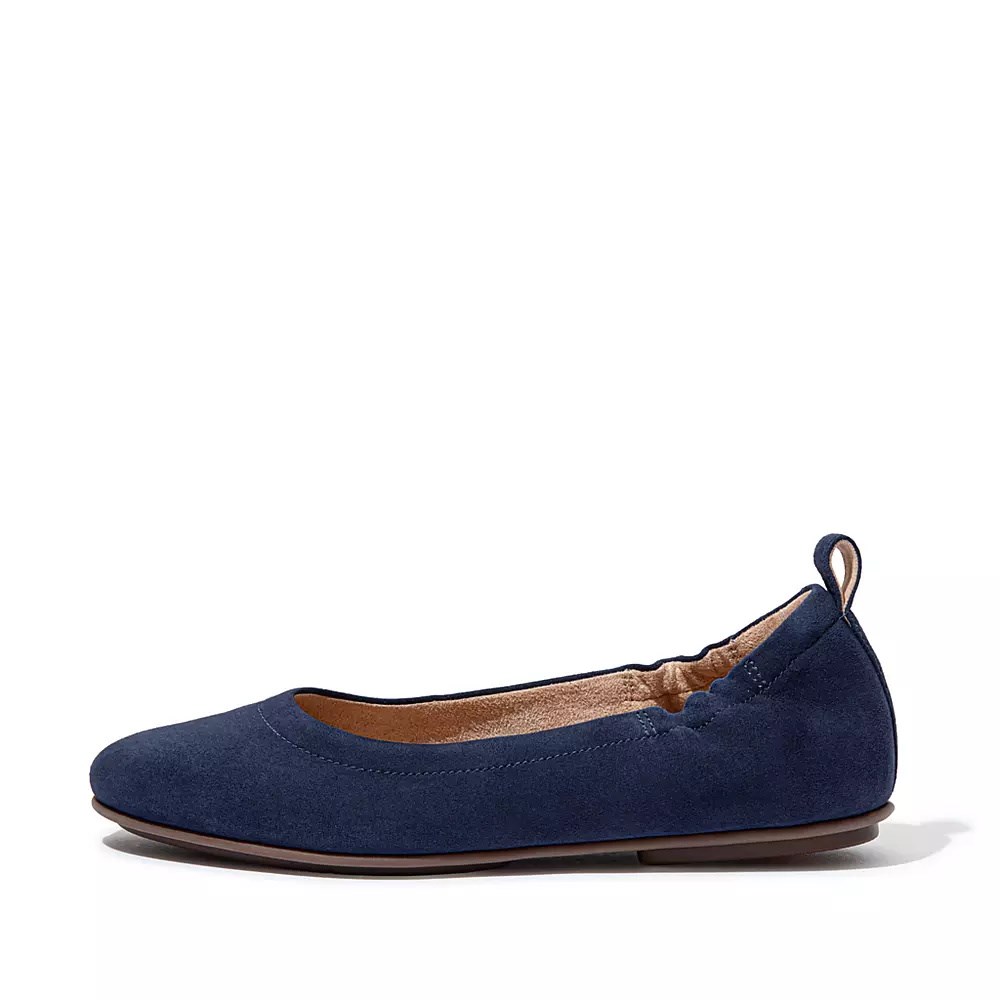 Fitflop ALLEGRO Suede Women\'s Ballet Flats Navy | ZA-C-1379