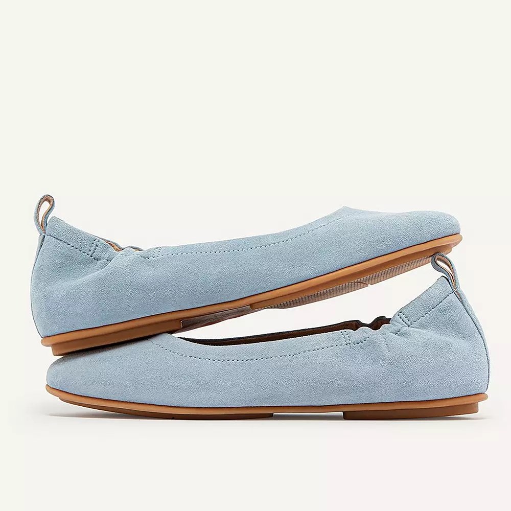 Fitflop ALLEGRO Suede Women's Ballet Flats Light Blue | ZA-C-9423