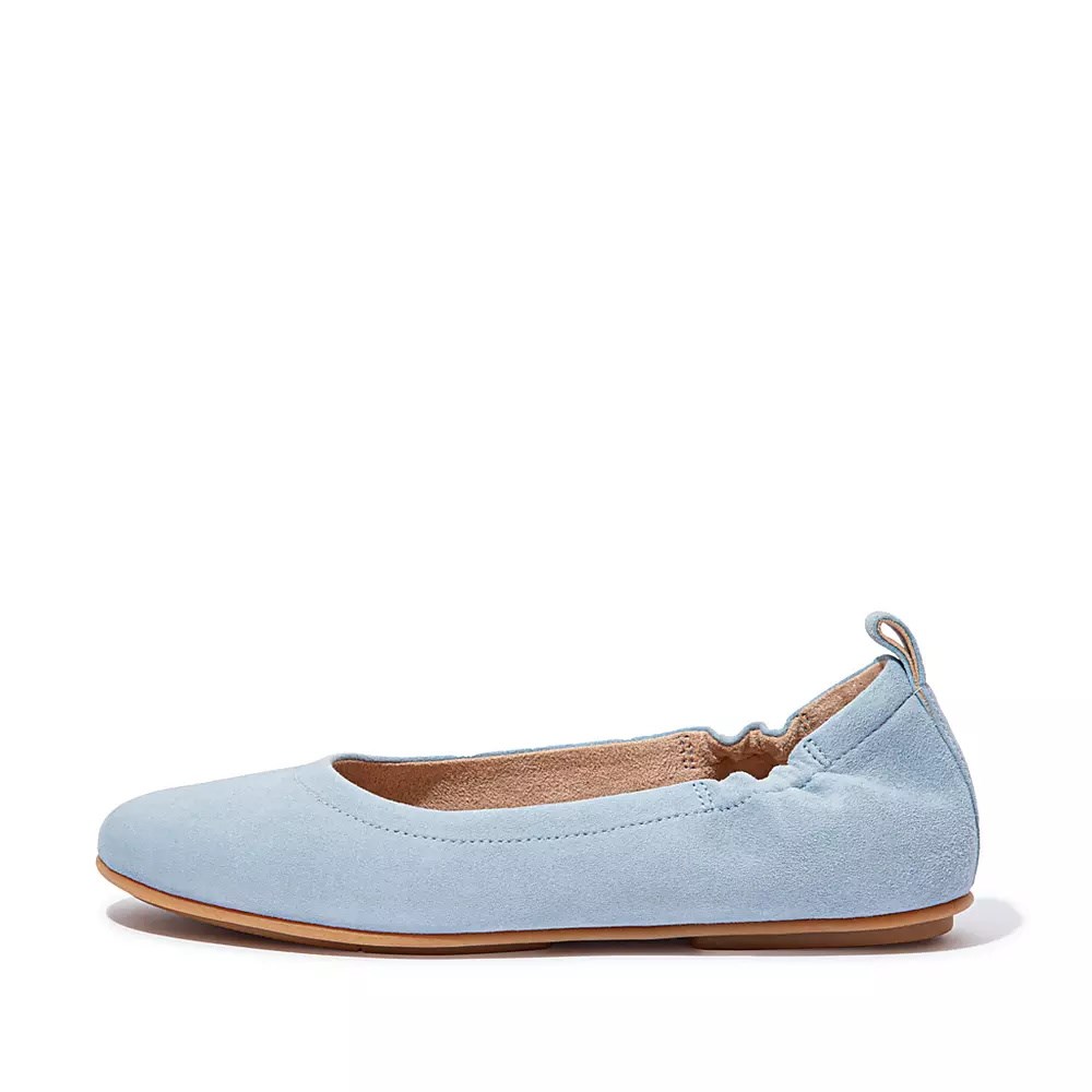 Fitflop ALLEGRO Suede Women\'s Ballet Flats Light Blue | ZA-C-9423