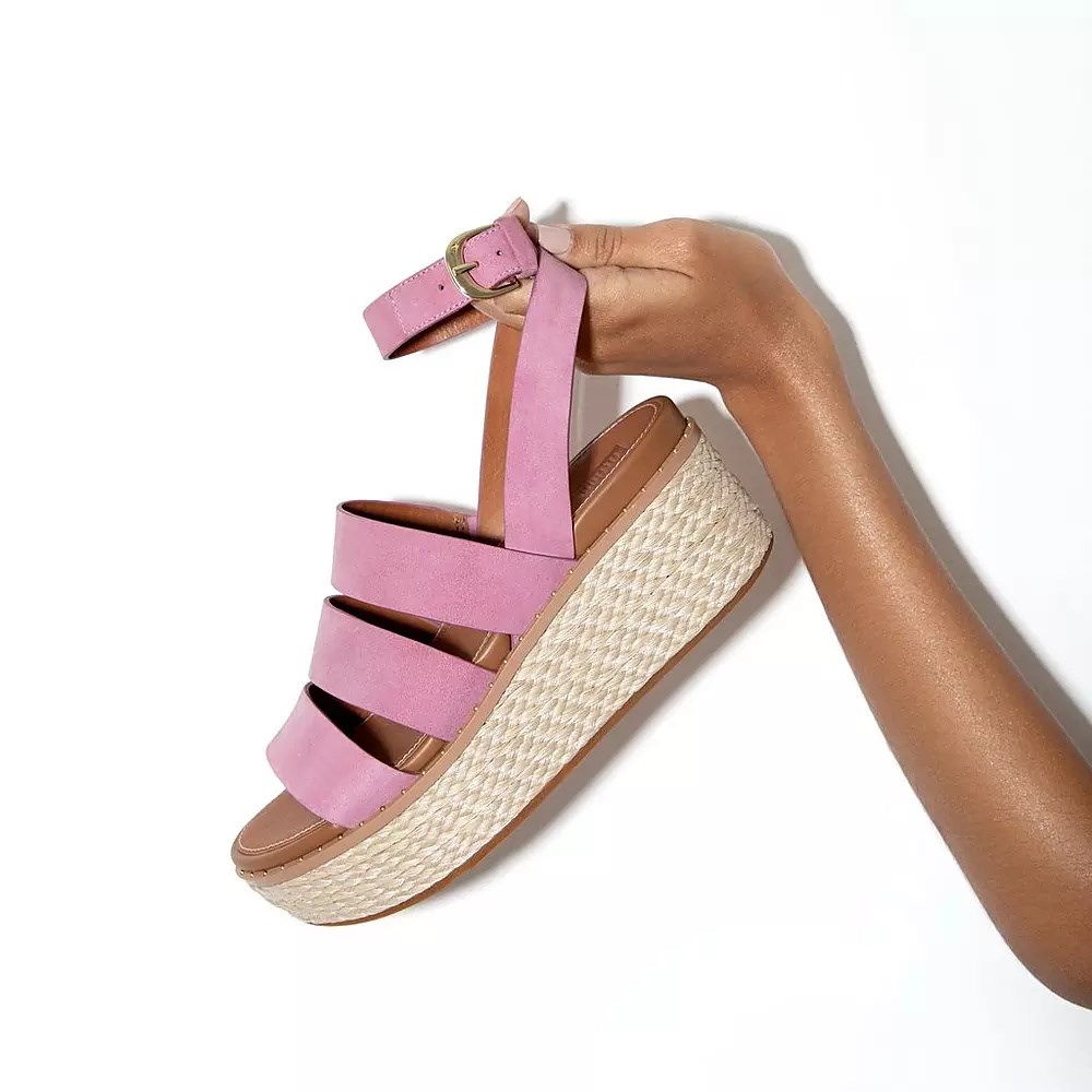 Fitflop ELOISE Espadrille Women's Wedge Sandals Pink | ZA-B-7612