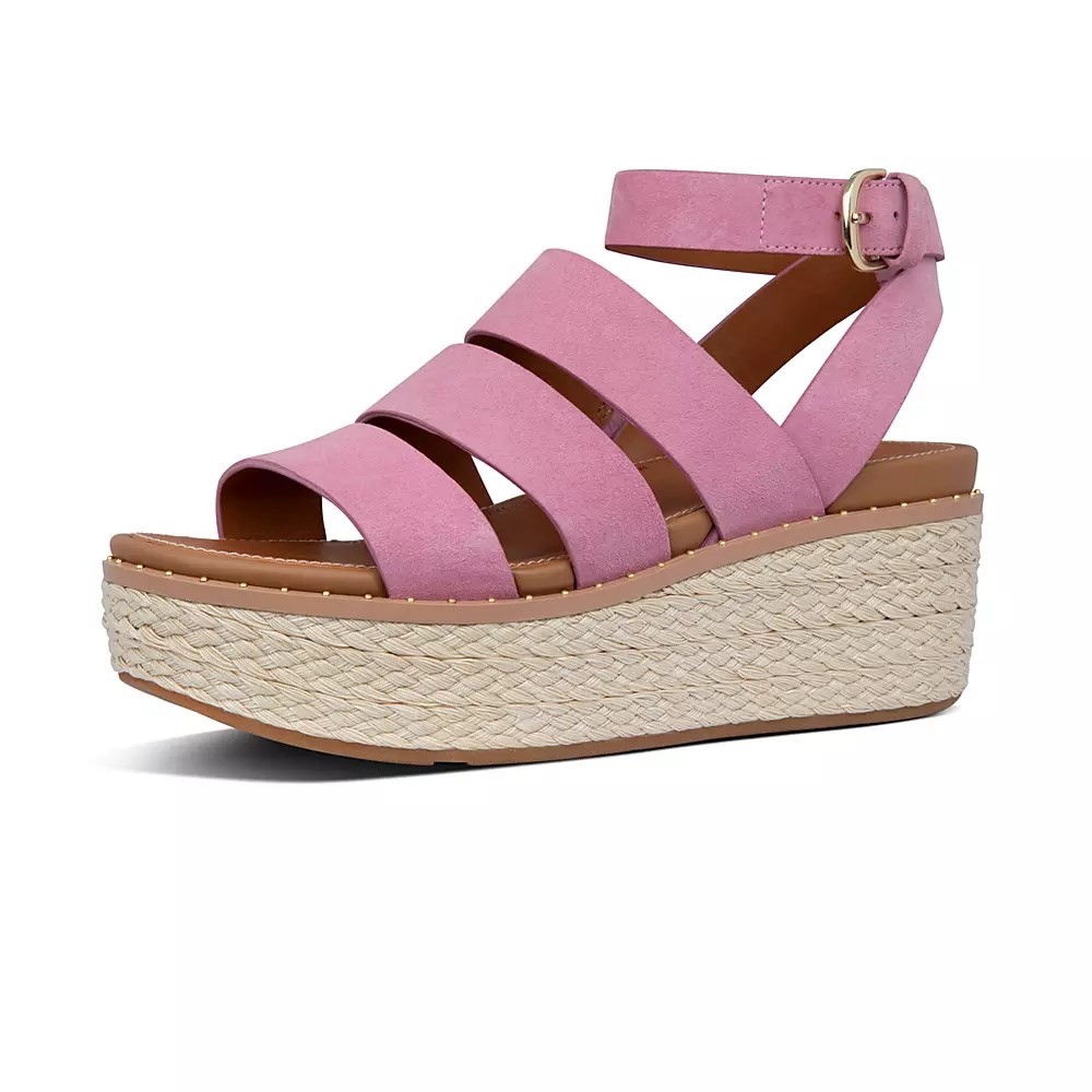 Fitflop ELOISE Espadrille Women's Wedge Sandals Pink | ZA-B-7612