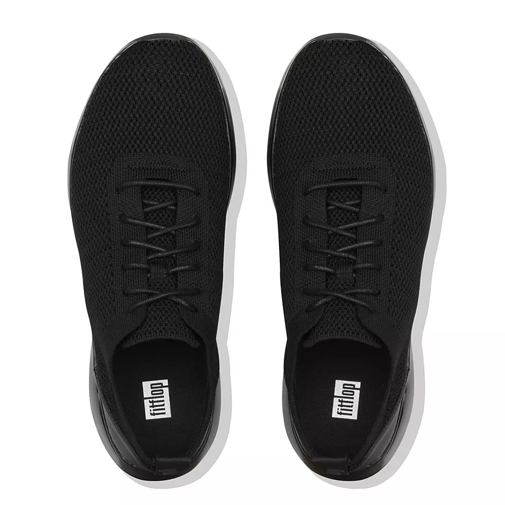 Fitflop FLEXKNIT Men's Sneakers Black | ZA-E-4019