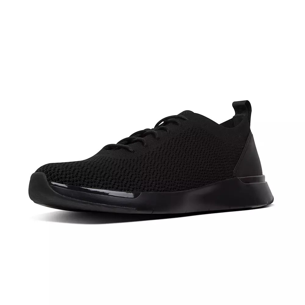 Fitflop FLEXKNIT Men's Sneakers Black | ZA-E-4019