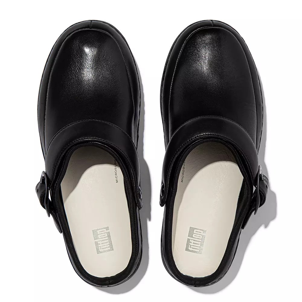 Fitflop GOGH PRO Superlight Leather Women's Clogs Black | ZA-D-1028