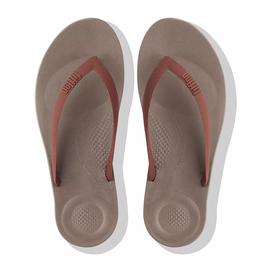 Fitflop IQUSHION Ergonomic Men's Flip Flops Brown | ZA-C-0583