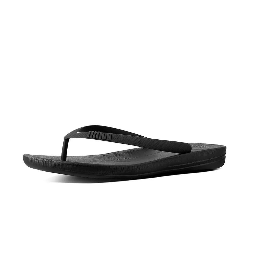 Fitflop IQUSHION Ergonomic Men's Flip Flops Black | ZA-E-0296