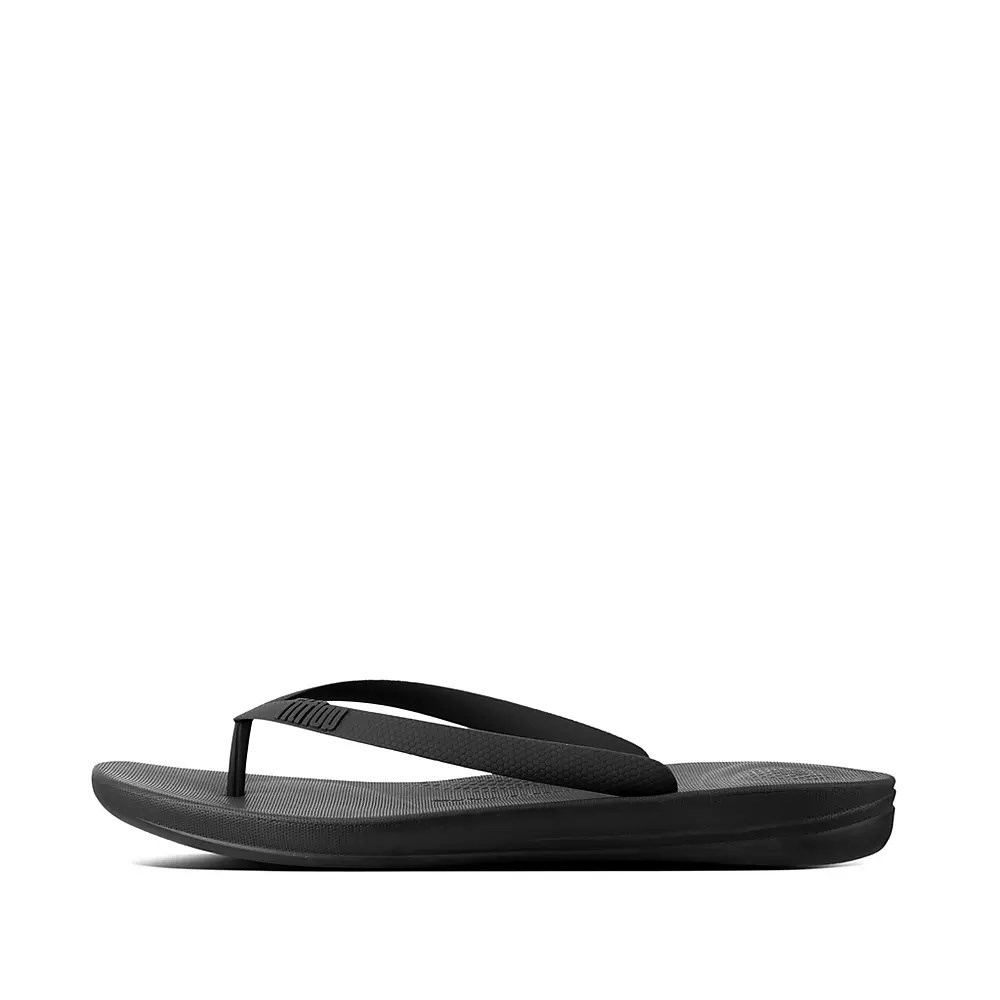 Fitflop IQUSHION Ergonomic Men\'s Flip Flops Black | ZA-E-0296