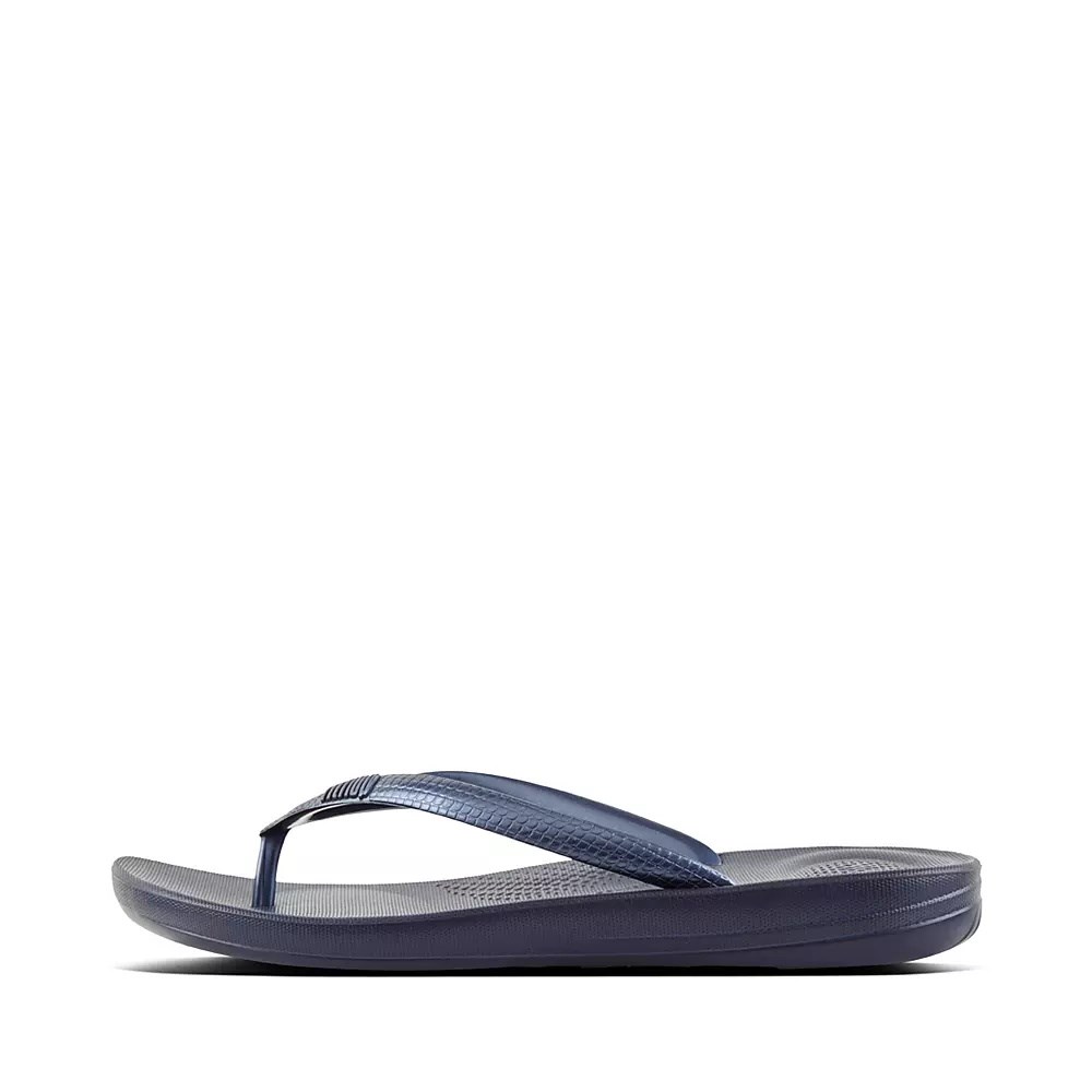 Fitflop IQUSHION Ergonomic Women\'s Flip Flops Navy | ZA-B-9620