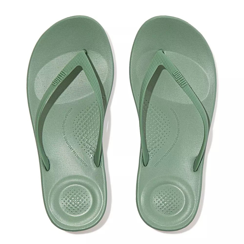 Fitflop IQUSHION Ergonomic Women's Flip Flops Mint | ZA-E-2631