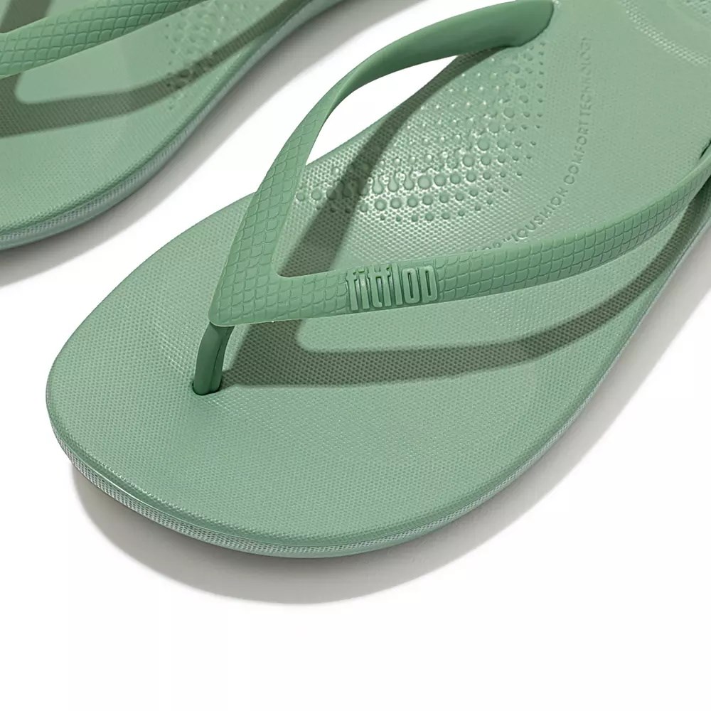 Fitflop IQUSHION Ergonomic Women's Flip Flops Mint | ZA-E-2631