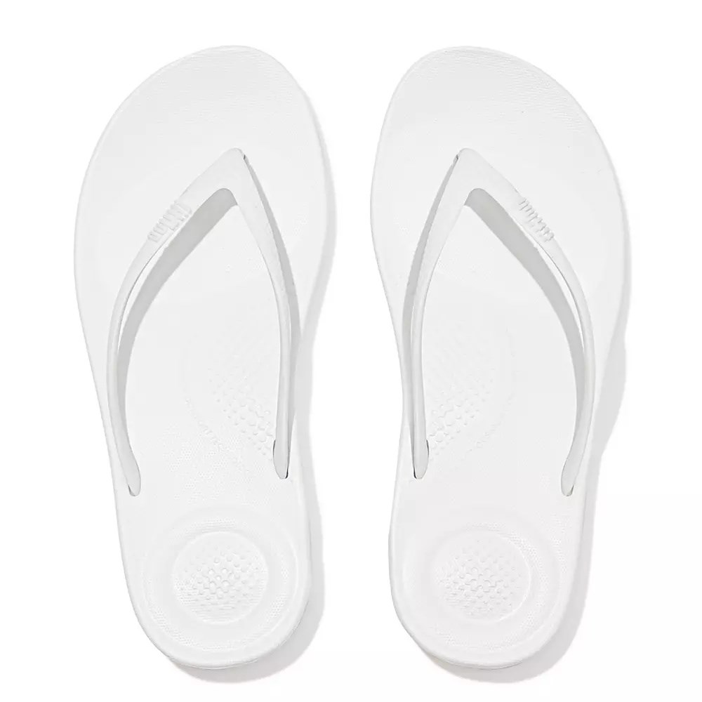 Fitflop IQUSHION Ergonomic Women's Flip Flops White | ZA-G-8270