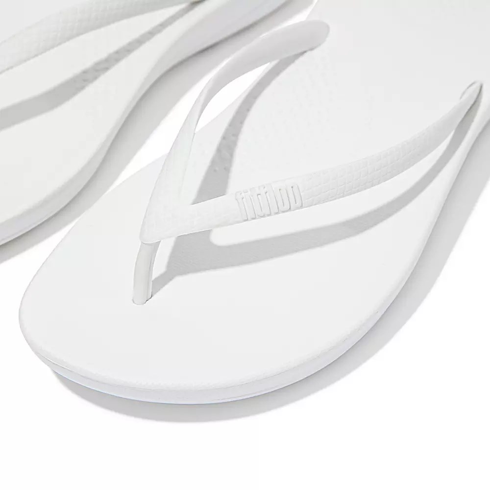 Fitflop IQUSHION Ergonomic Women's Flip Flops White | ZA-G-8270