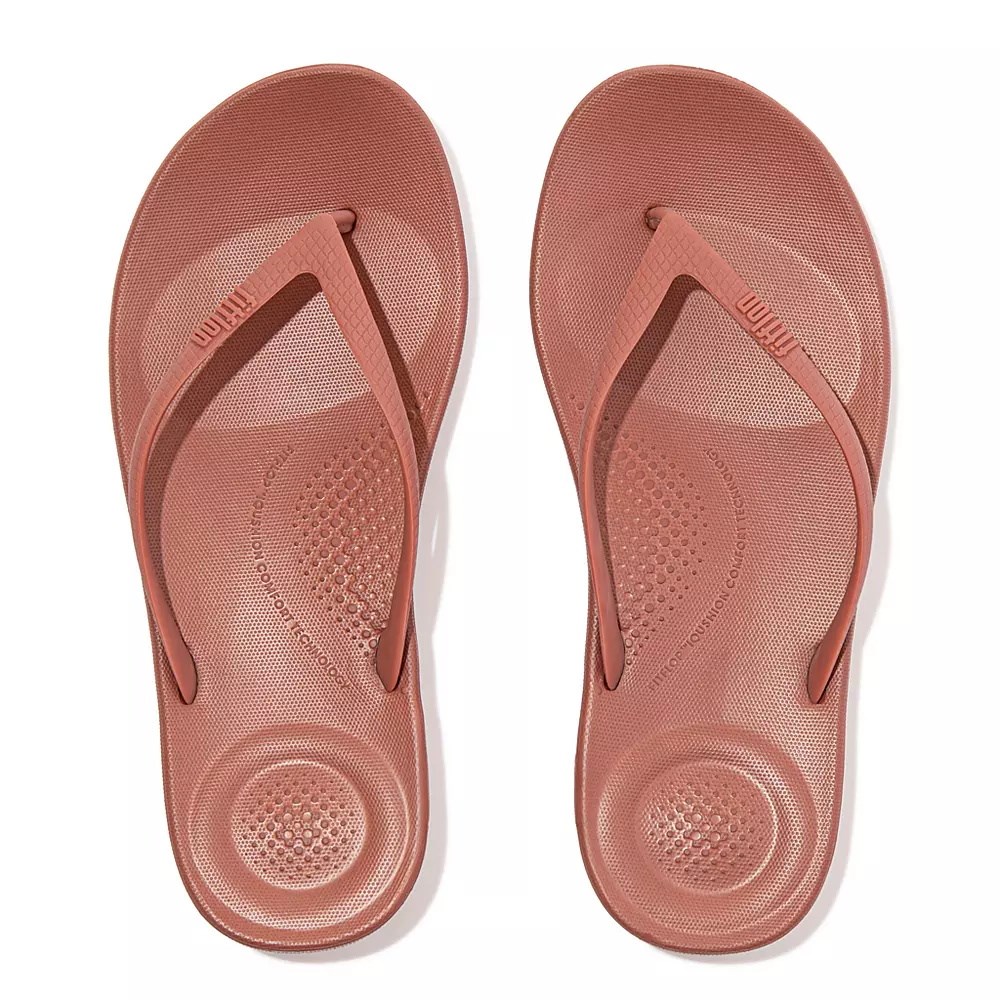 Fitflop IQUSHION Ergonomic Women's Flip Flops Rose | ZA-J-2319