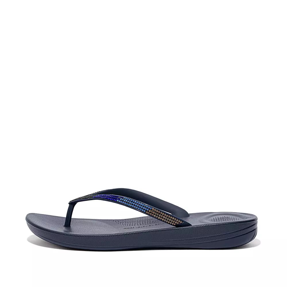 Fitflop IQUSHION Ombré Sparkle Women\'s Flip Flops Navy | ZA-F-0358