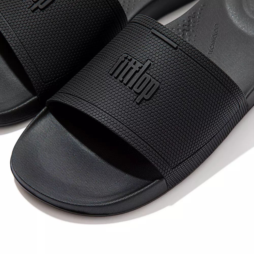 Fitflop IQUSHION Pool Men's Slides Black | ZA-J-8431