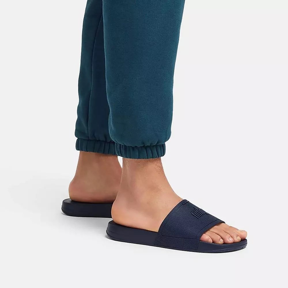 Fitflop IQUSHION Pool Men's Slides Navy | ZA-D-7261