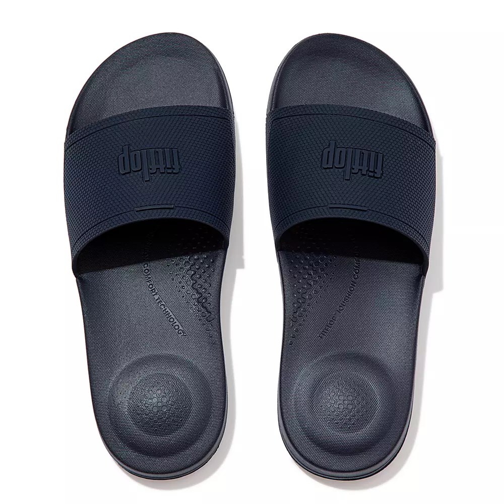 Fitflop IQUSHION Pool Men's Slides Navy | ZA-D-7261