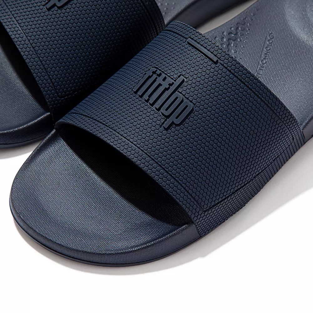 Fitflop IQUSHION Pool Men's Slides Navy | ZA-D-7261