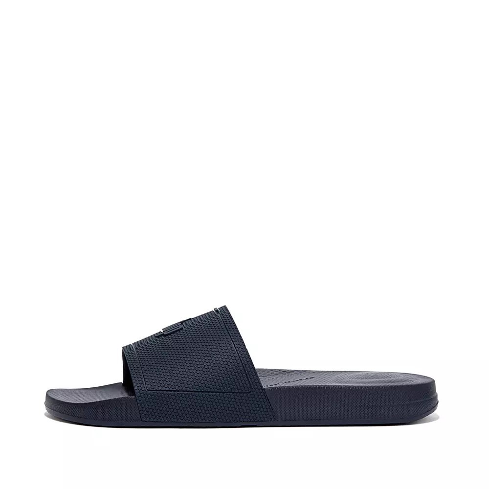 Fitflop IQUSHION Pool Men\'s Slides Navy | ZA-D-7261