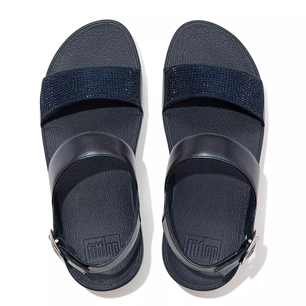 Fitflop LULU Crystal Back-Strap Women's Sandals Navy | ZA-O-0869