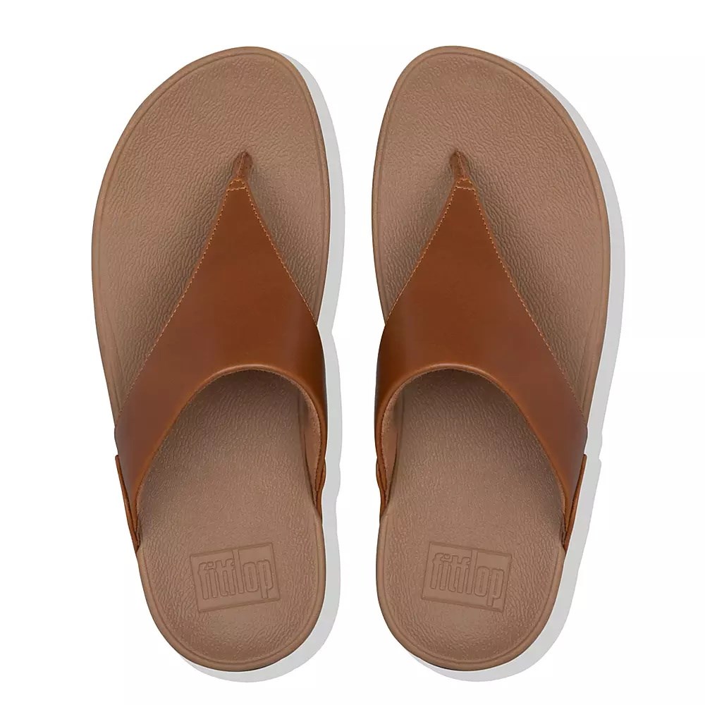 Fitflop LULU Leather Toe-Post Women's Sandals Brown | ZA-W-2796